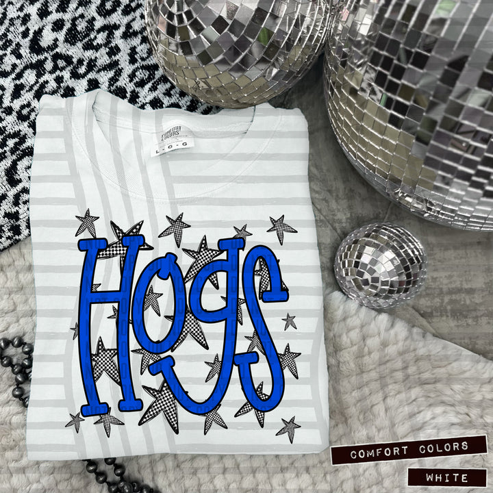 Blue Staggered DTF Print