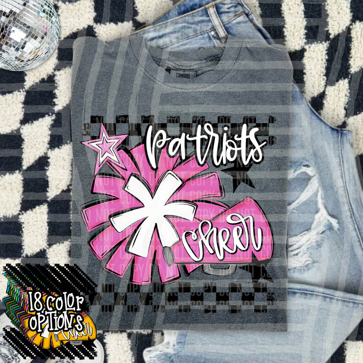 Cheer Pom With Names Sage DTF Print