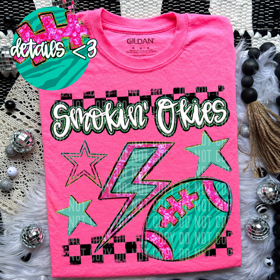 Rainbow Football Bolts DTF Print