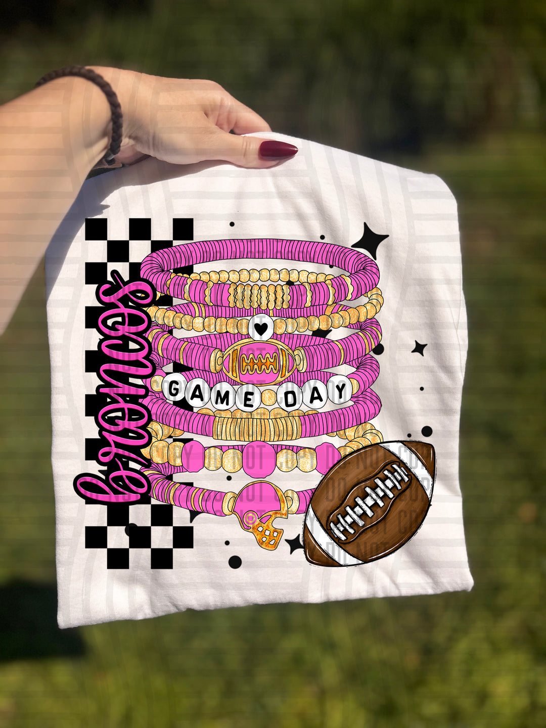 Pink Game Day Bracelets DTF Print