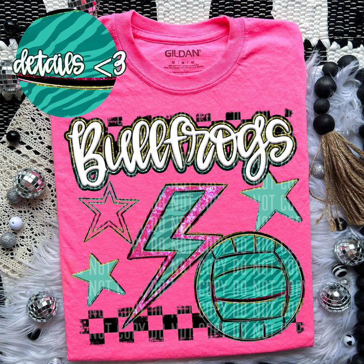 Rainbow Volleyball Bolts DTF Print