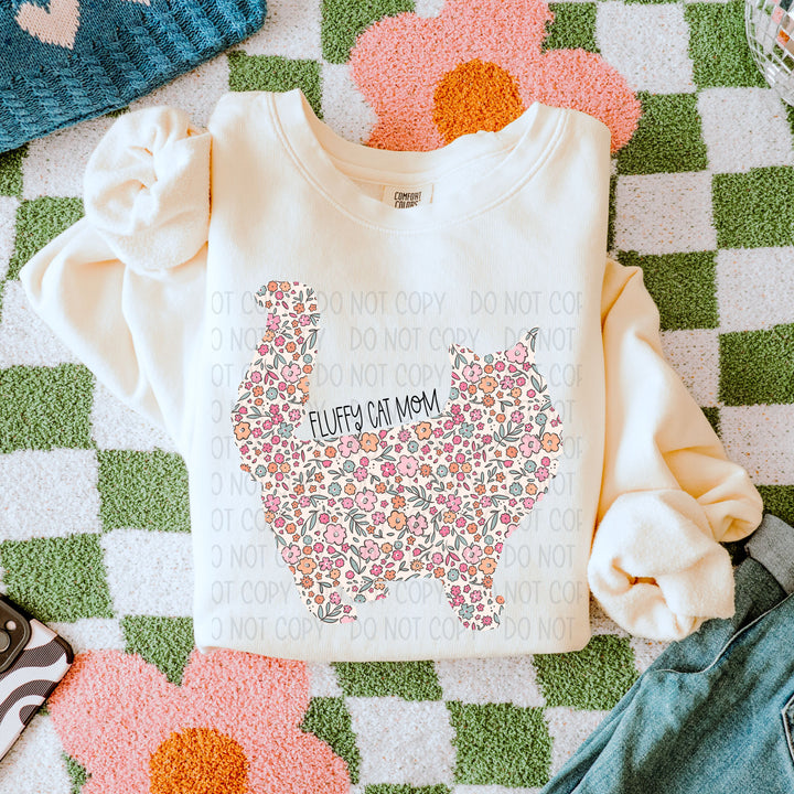 Fluffy Cat Mom DTF Print