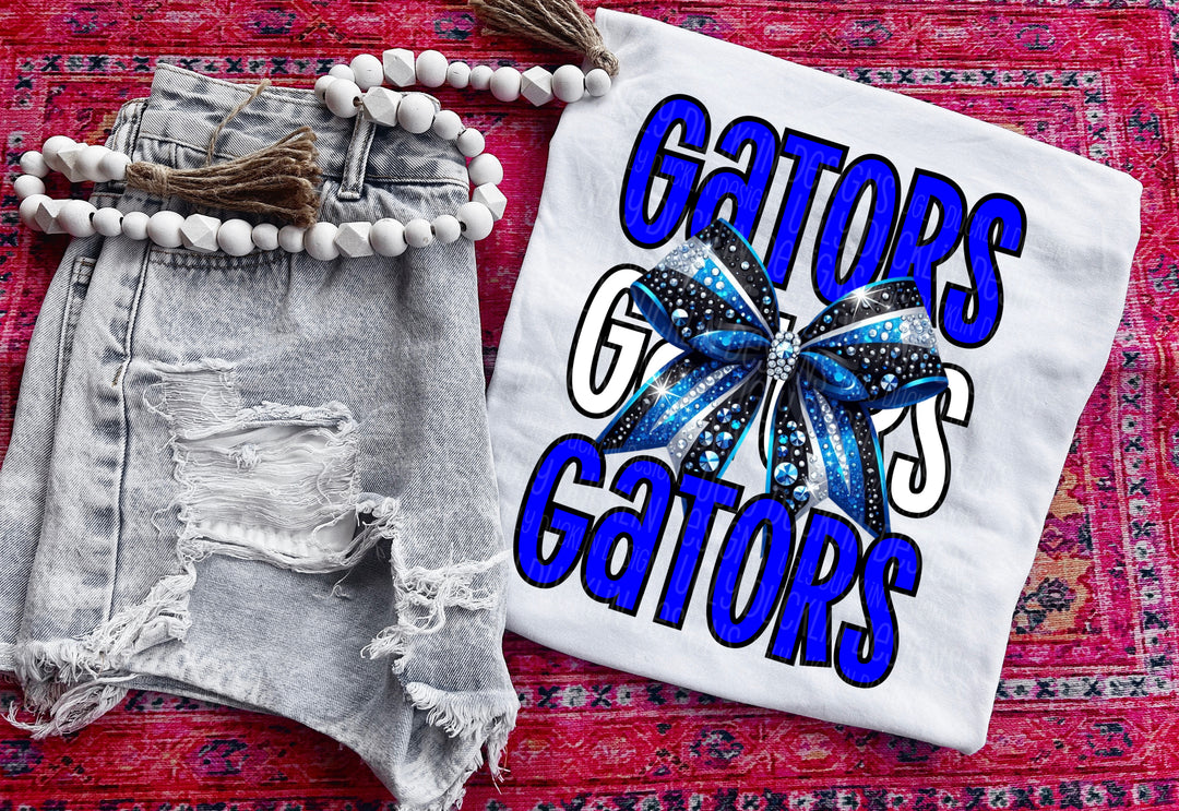 Gators (Royal Blue) with Bow DTF Print