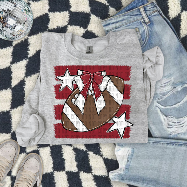 Football Bow DTF Print