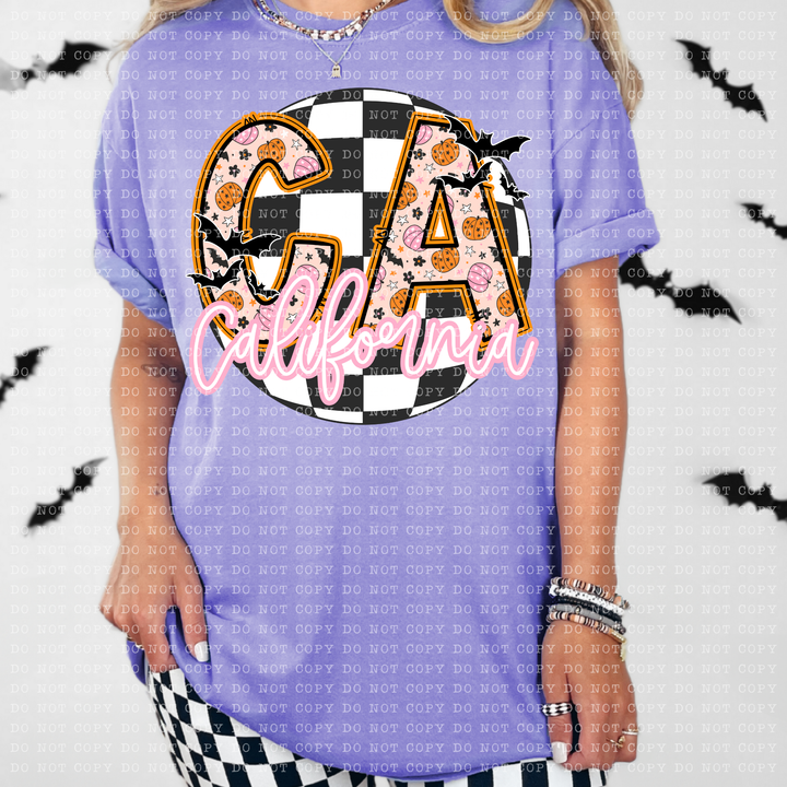 Pumpkin Batty States DTF Print