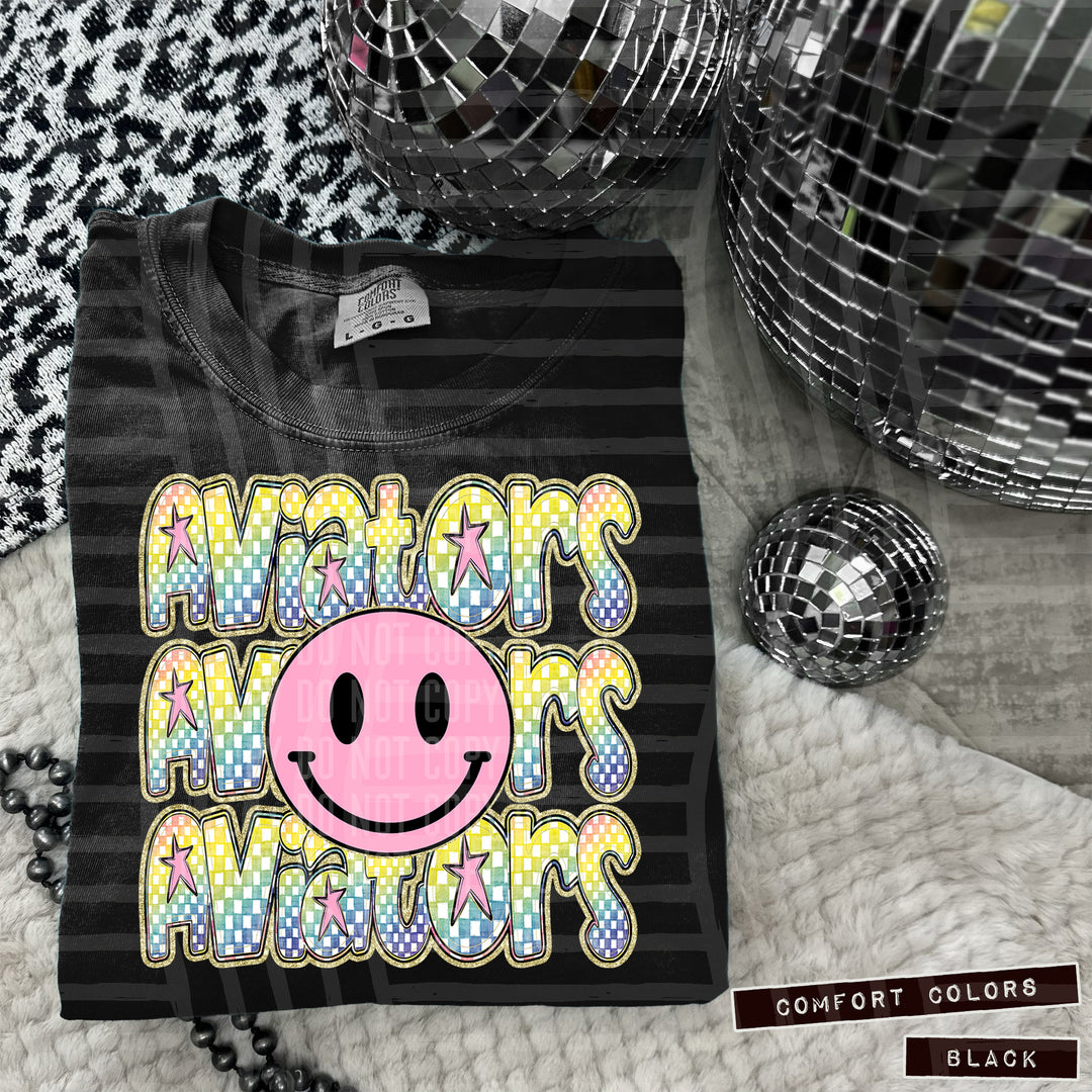 Pink Smiley Triple Stack DTF Print