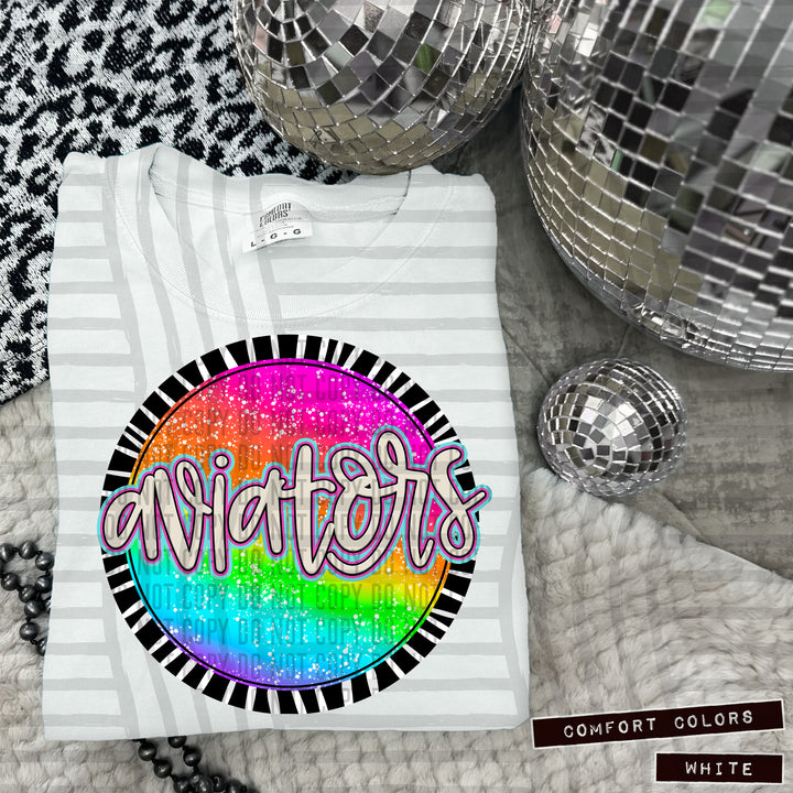 Rainbow Splatter Rounds DTF Print