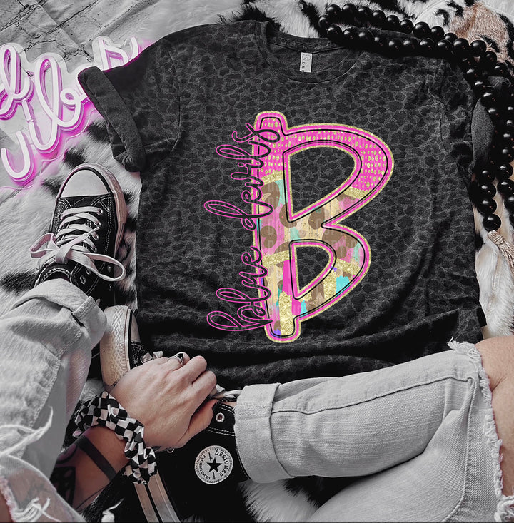 Rainbow Leopard Single Letters DTF Print