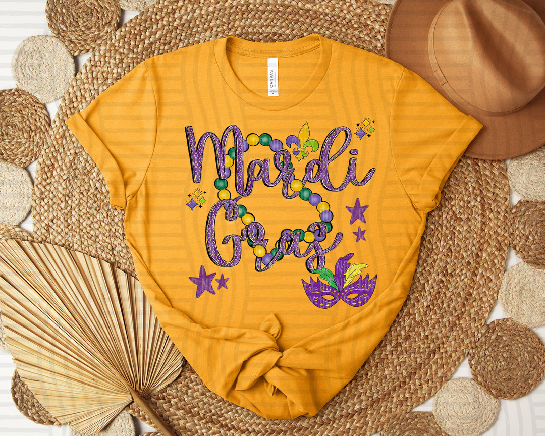 Hand Lettered Mardi Gras DTF Print