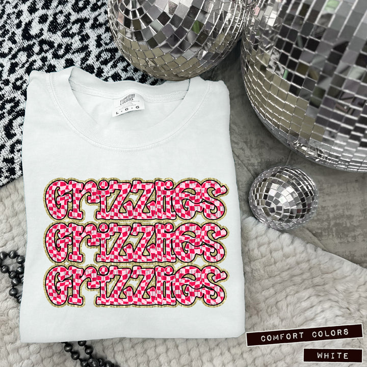 Pink Checks DTF Print