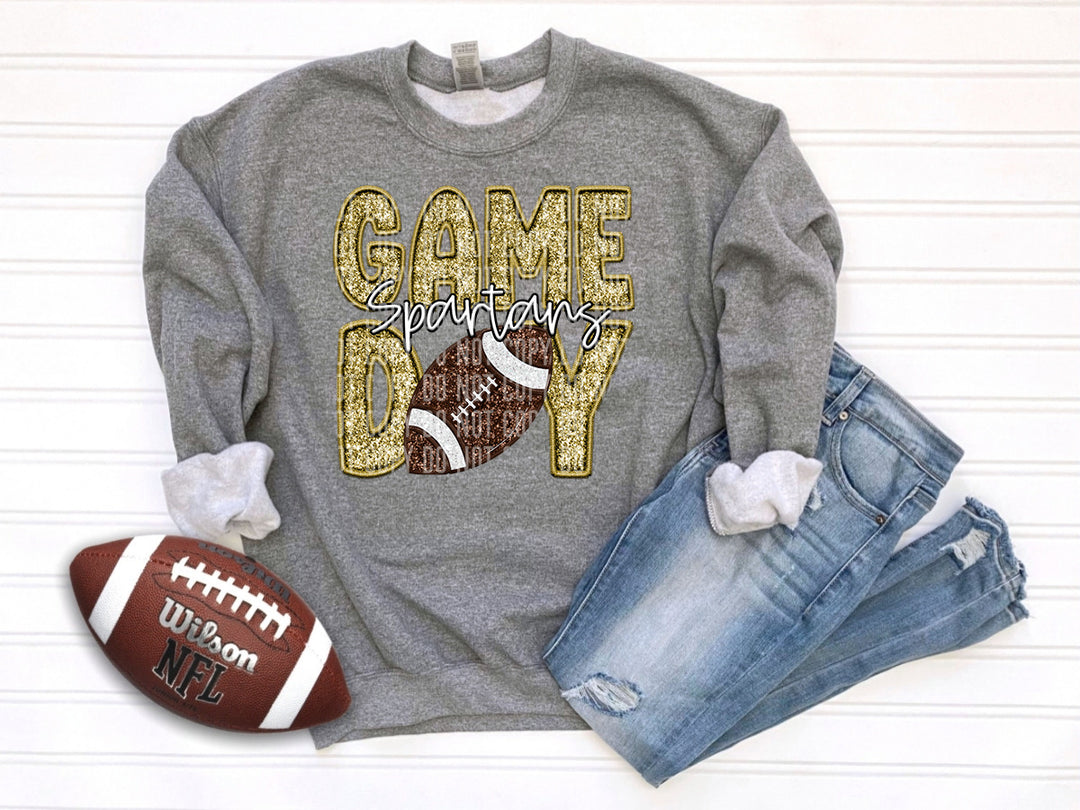 Gold Football DTF Print