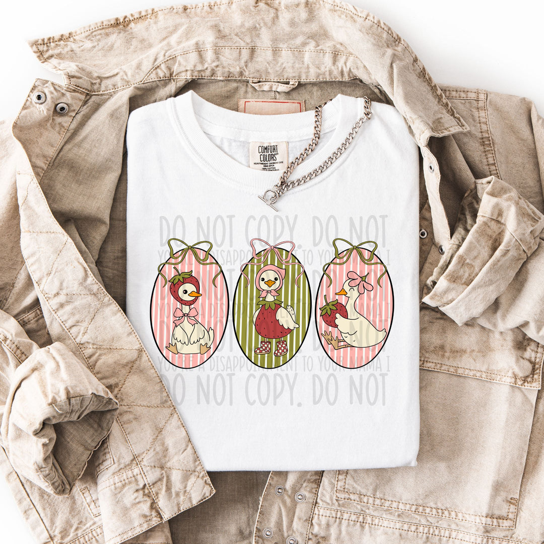 Strawberry Goose Coquette DTF Print