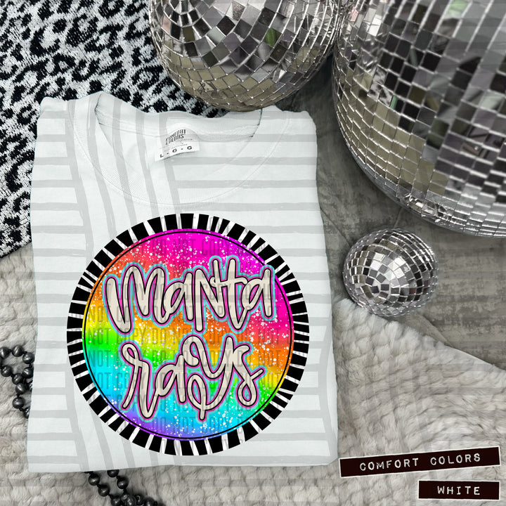 Rainbow Splatter Rounds DTF Print