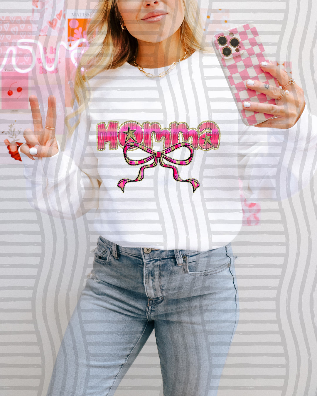 Pink Bow Occupations/Names DTF Print
