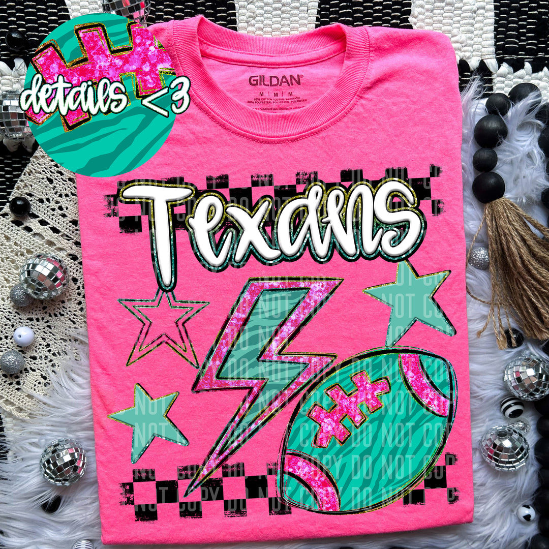 Rainbow Football Bolts DTF Print