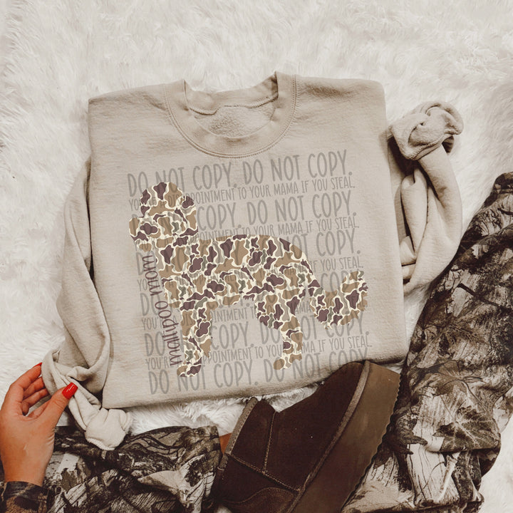 Duck Camo Dog Breeds DTF Print