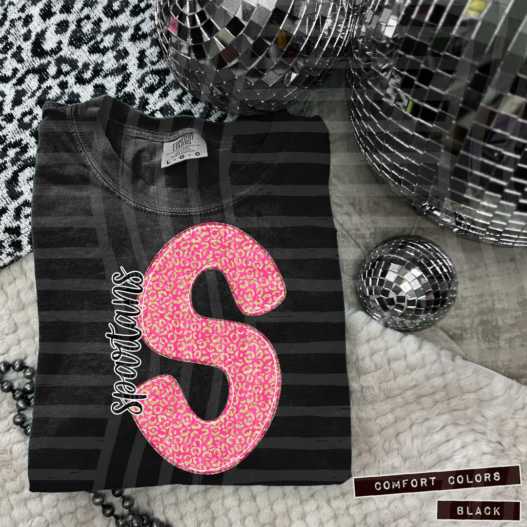 Pink Leopard Initial DTF Print