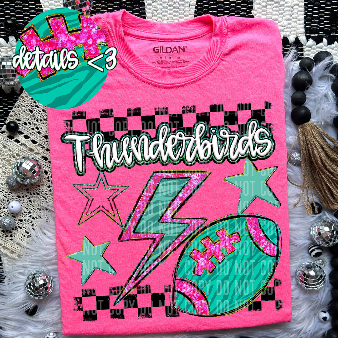 Rainbow Football Bolts DTF Print