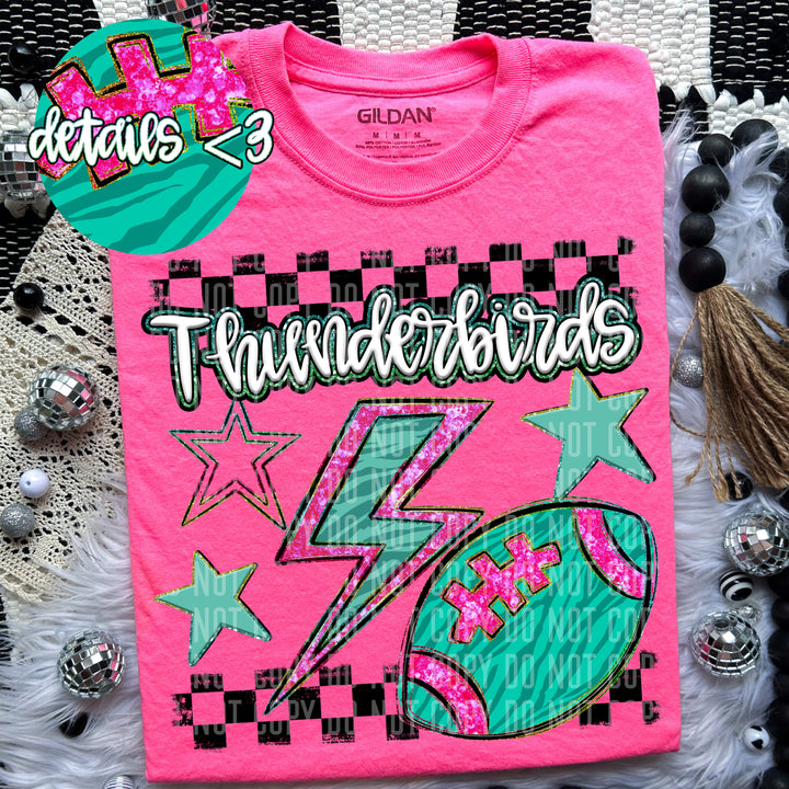 Rainbow Football Bolts DTF Print