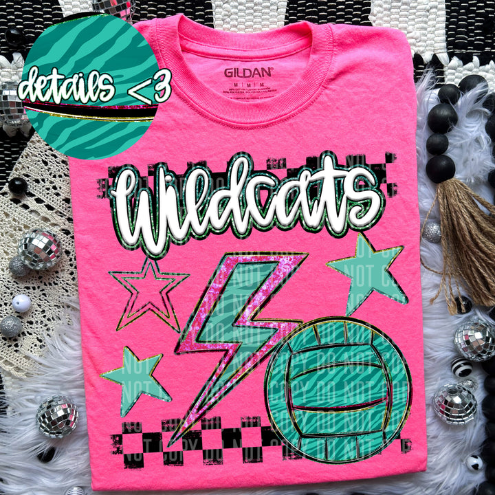 Rainbow Volleyball Bolts DTF Print