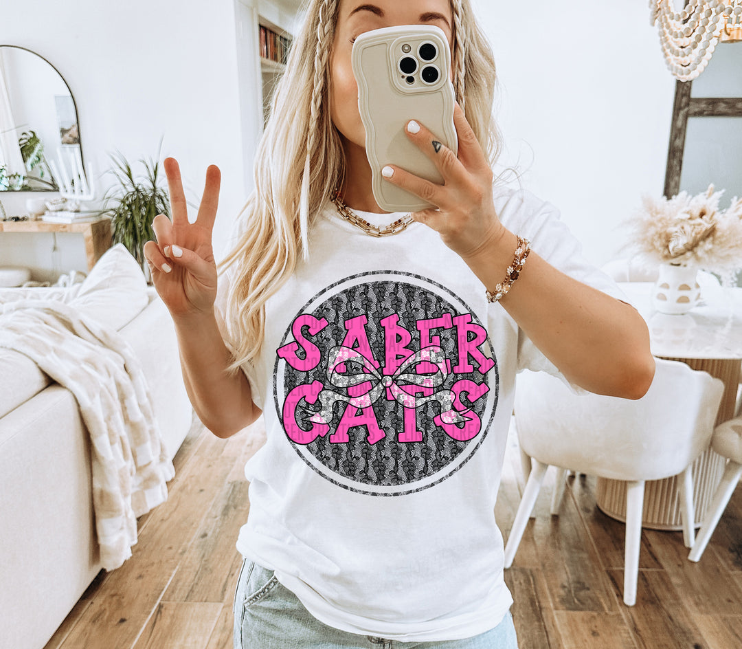 Hot Pink Lace DTF Print