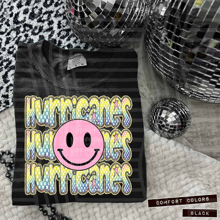 Pink Smiley Triple Stack DTF Print