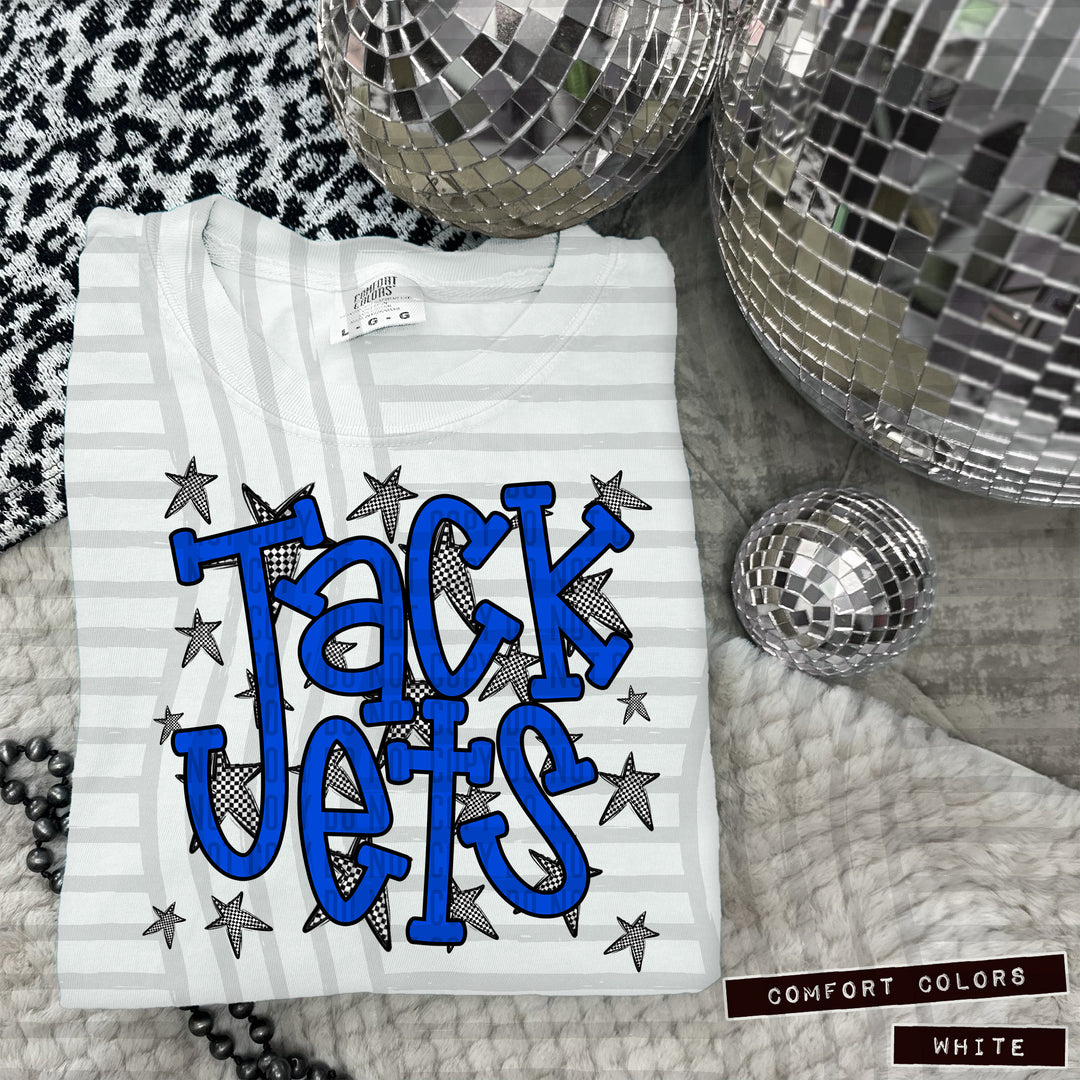 Blue Staggered DTF Print