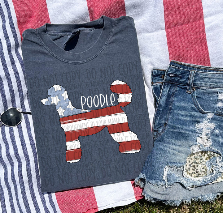 Patriotic Dog Designs White Text DTF Print