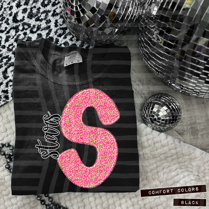 Pink Leopard Initial DTF Print