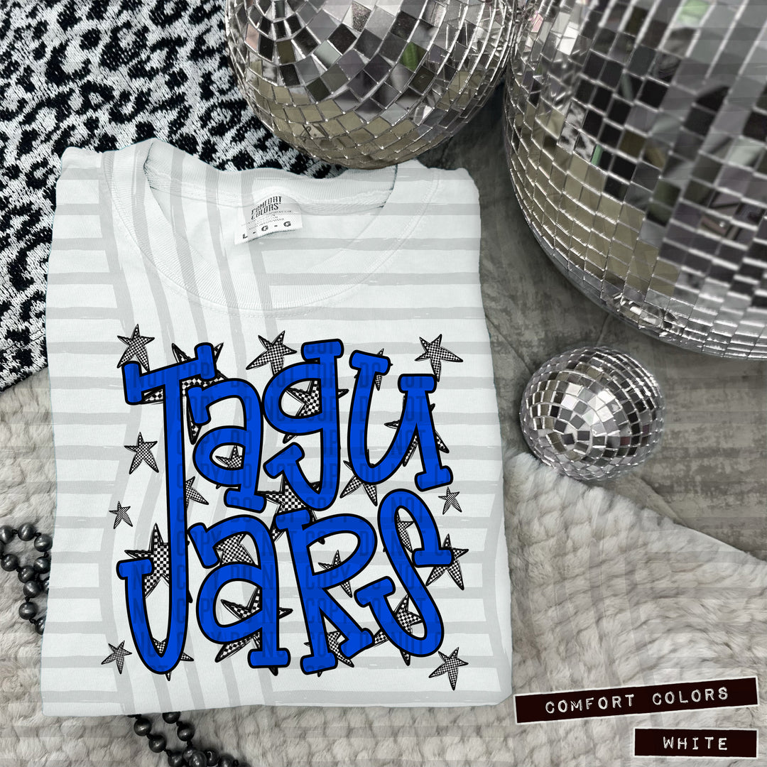 Blue Staggered DTF Print