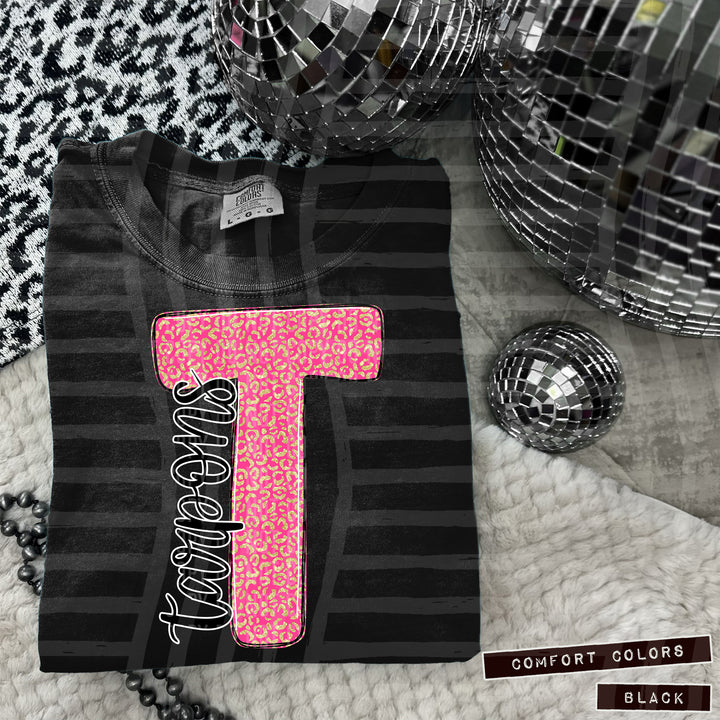 Pink Leopard Initial DTF Print