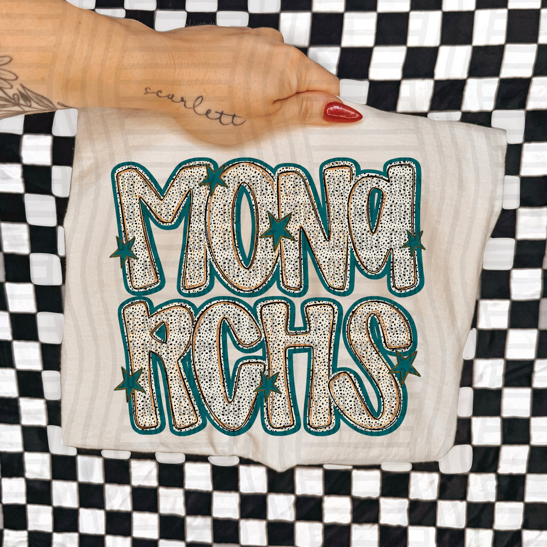 Teal Dotty DTF Print