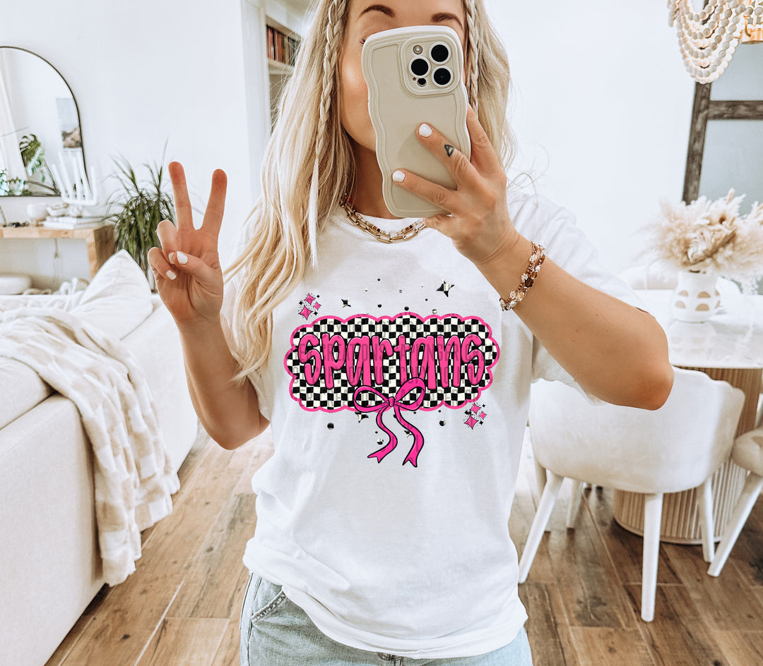 Hot Pink Checkered DTF Print