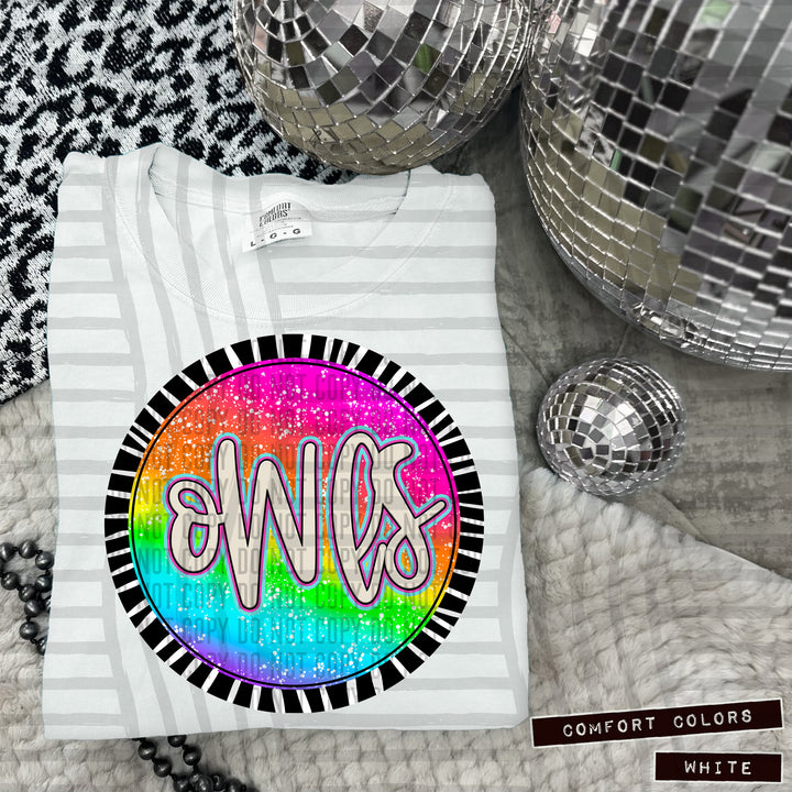 Rainbow Splatter Rounds DTF Print