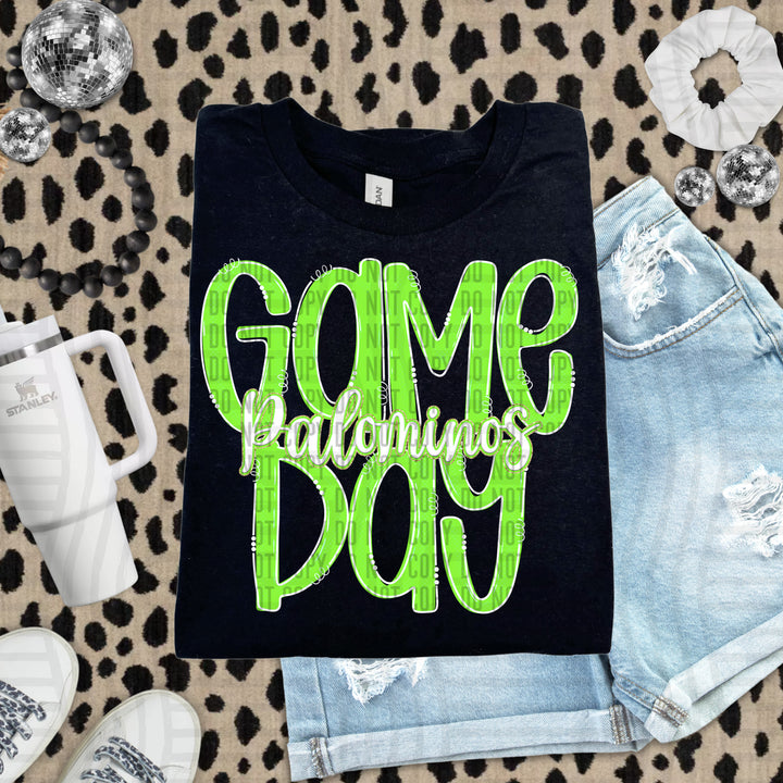 Doodle Gameday Lime DTF Print