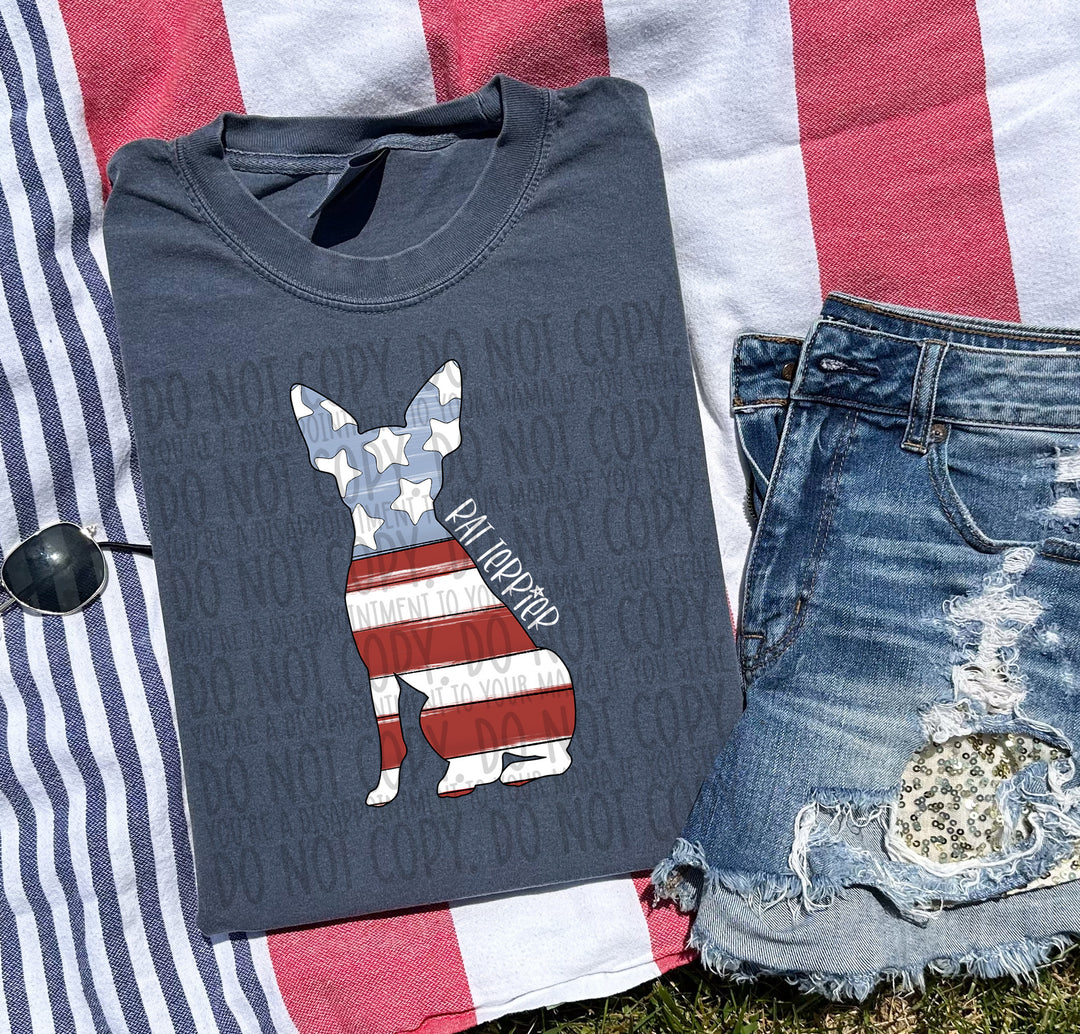 Patriotic Dog Designs White Text DTF Print