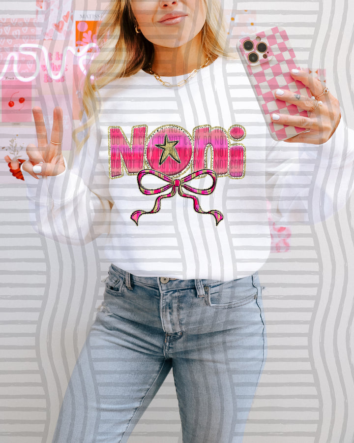 Pink Bow Occupations/Names DTF Print