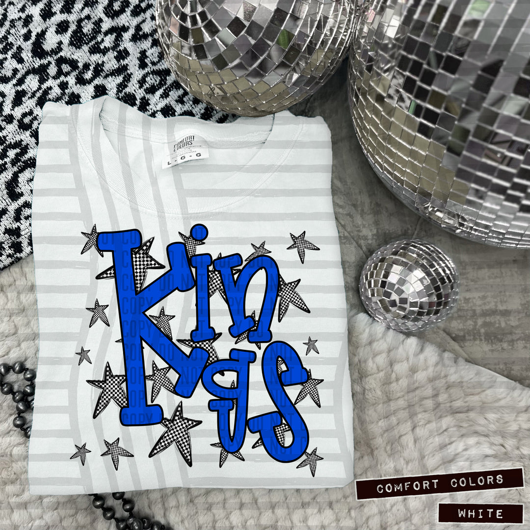 Blue Staggered DTF Print