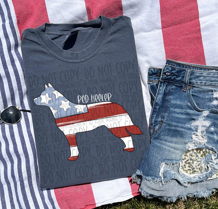 Patriotic Dog Designs White Text DTF Print
