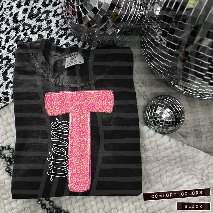 Pink Leopard Initial DTF Print