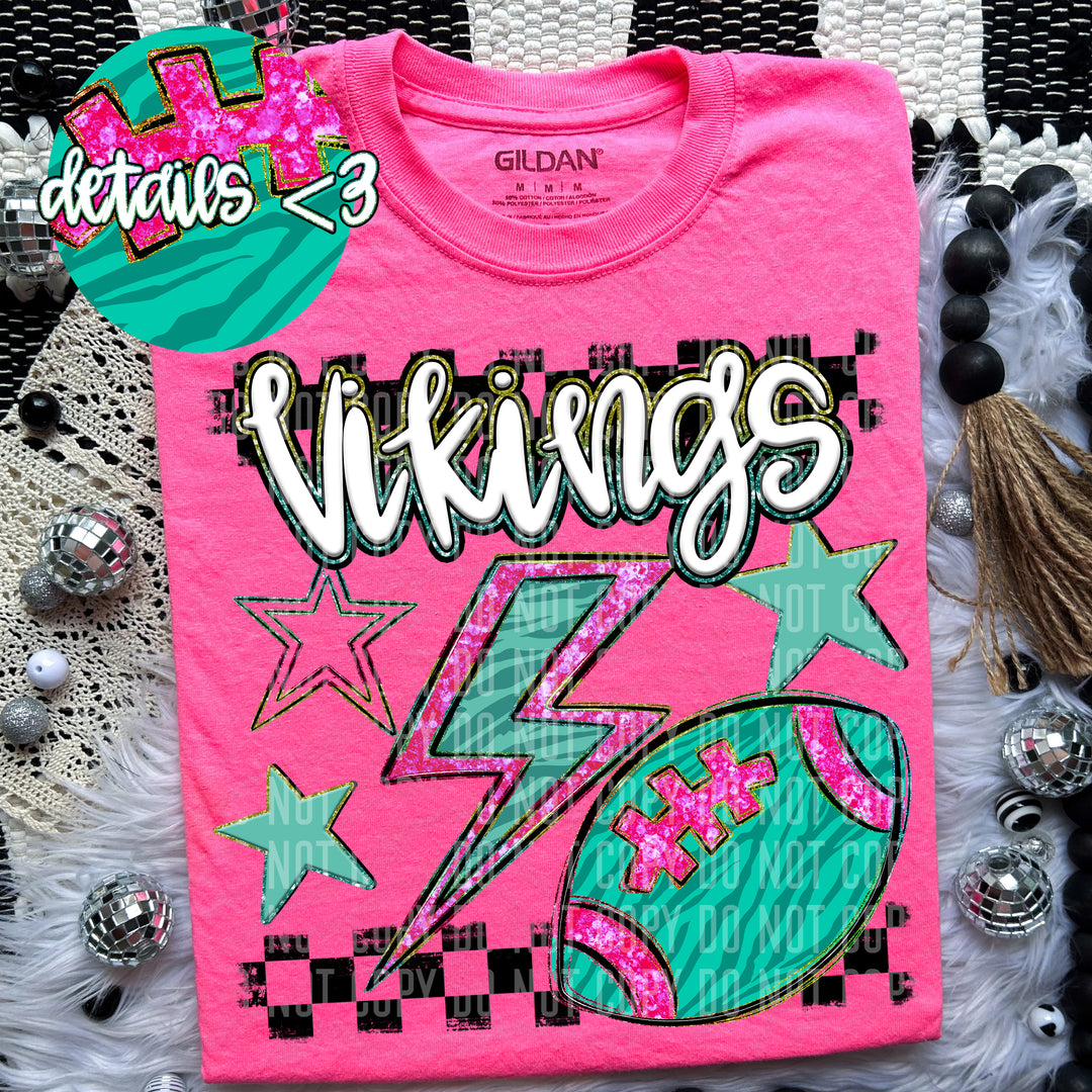 Rainbow Football Bolts DTF Print
