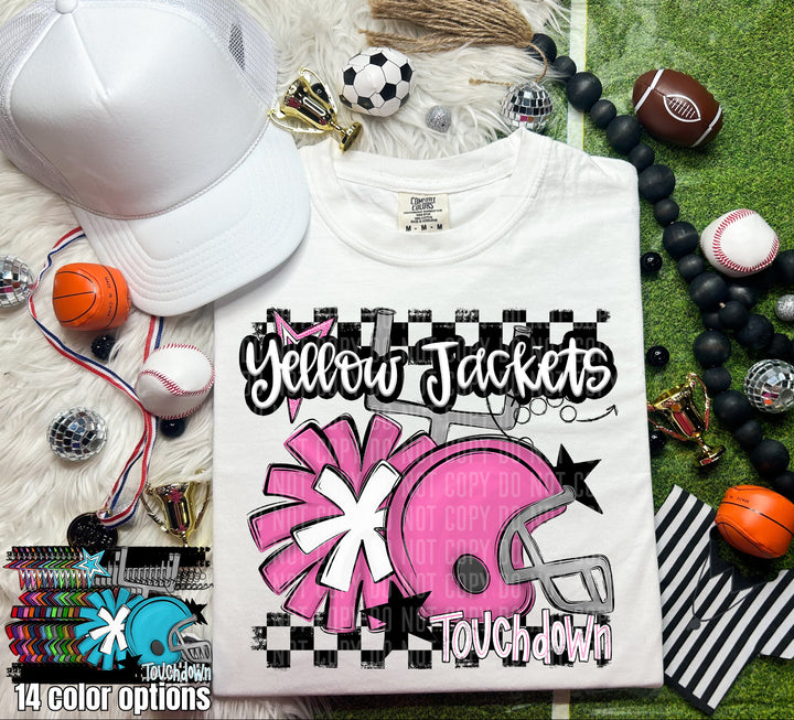 Helmet Pom Mascots Colors Purple DTF Print