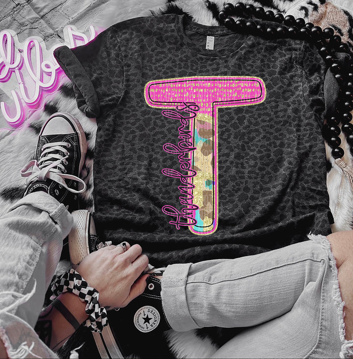 Rainbow Leopard Single Letters DTF Print