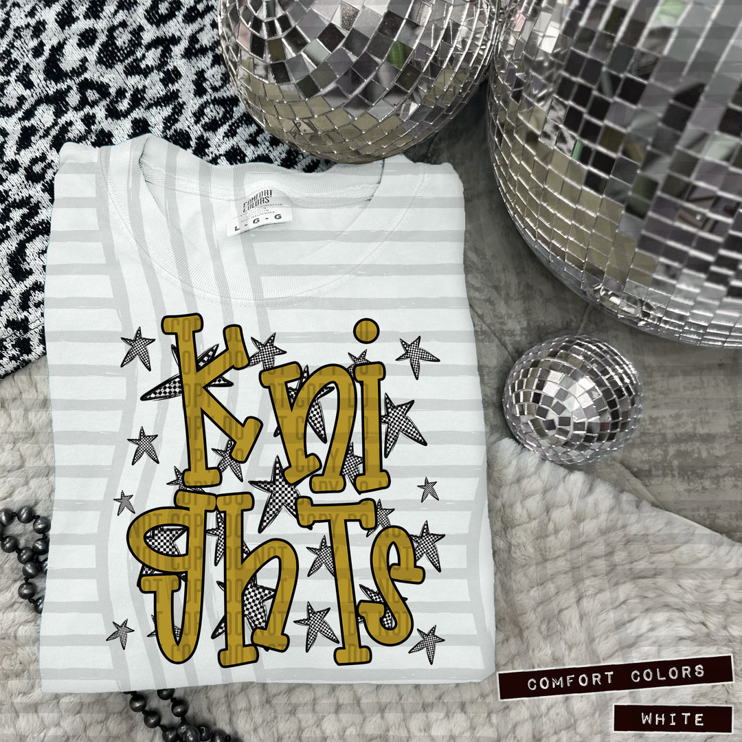 Gold Staggered DTF Print