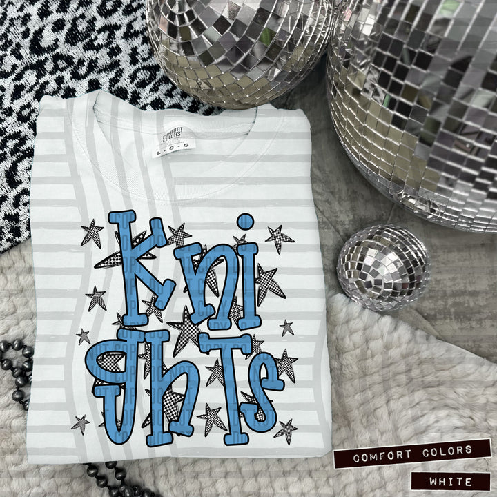 Columbia Blue Staggered DTF Print