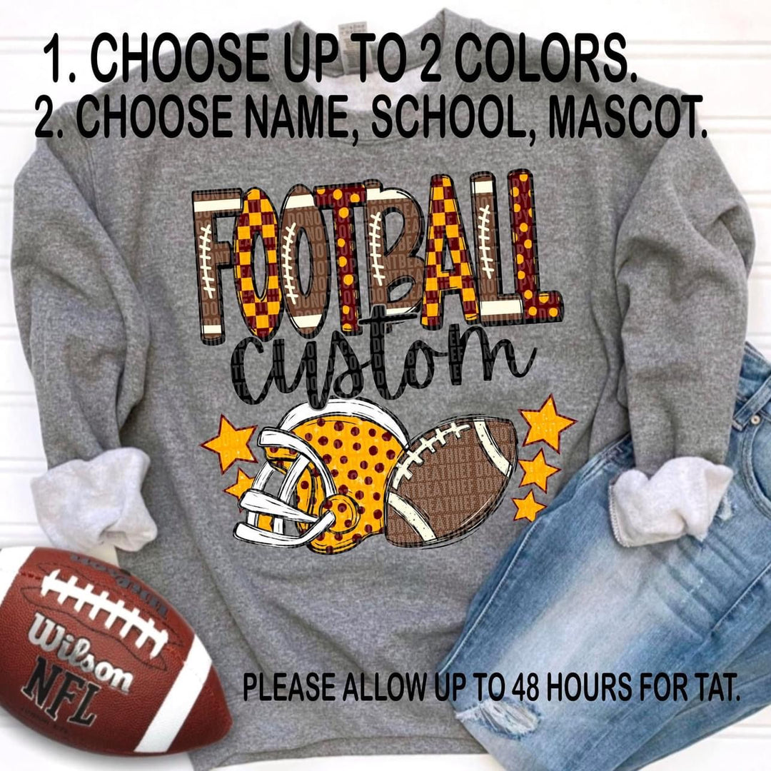 Football Doodle Custom Digital Creation/Mockup Fee ONLY - No Prints - No Digitals