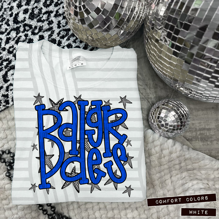 Blue Staggered DTF Print