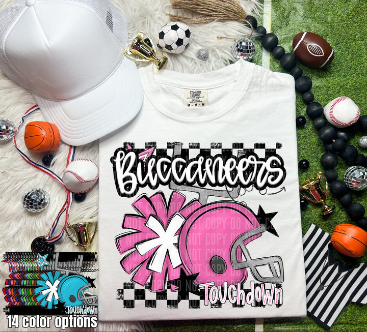Helmet Pom Mascots Colors Purple DTF Print