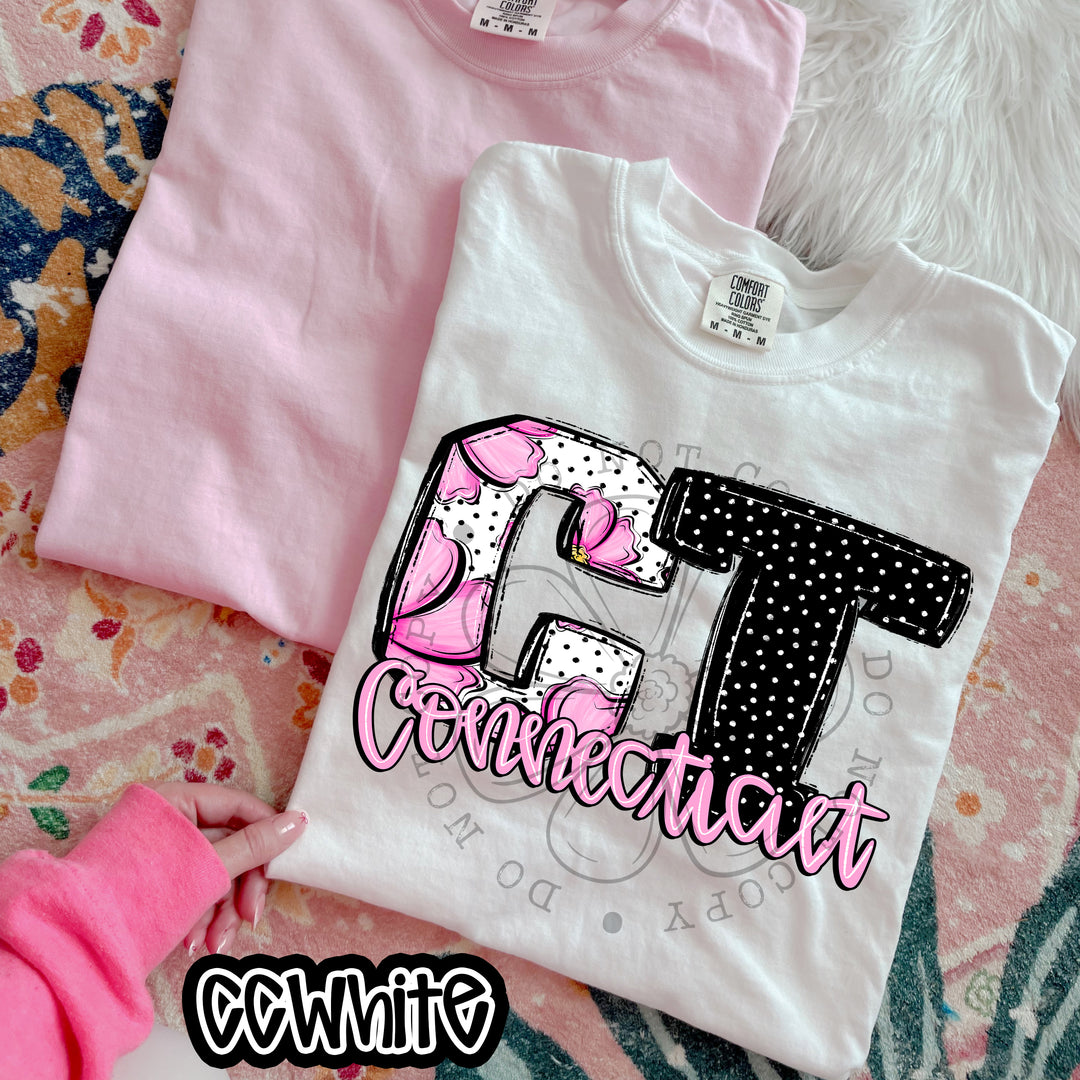 Pink Floral States DTF Print