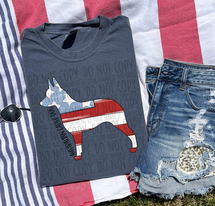 Patriotic Dog Designs Black Text DTF Print